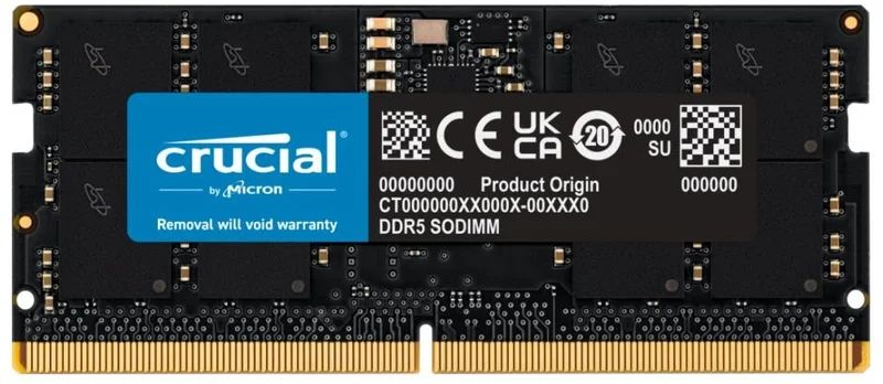 Crucial 16GB DDR5-4800 SODIMM CL40 (16Gbit), - Arvutitark