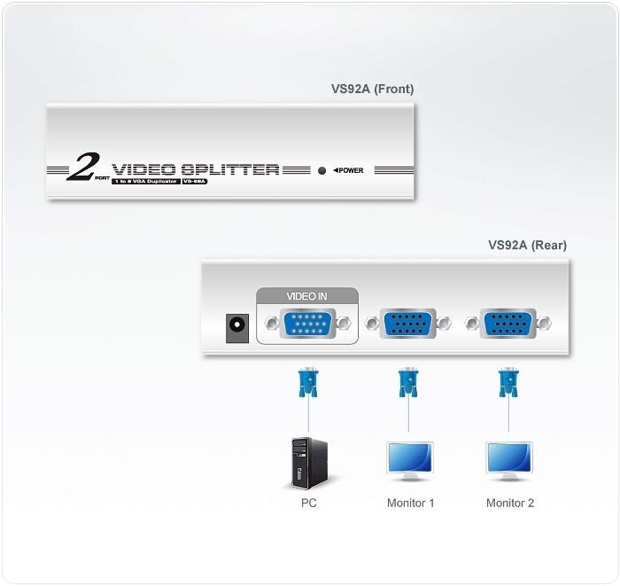 ATEN 2-Port VGA Video Splitter (350 MHz) Arvutitark
