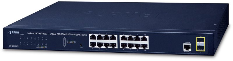 36Gbps Layer 2+ Managed Gigabit Switch 16 Ethernet RJ45 Ports 2SFP Switch