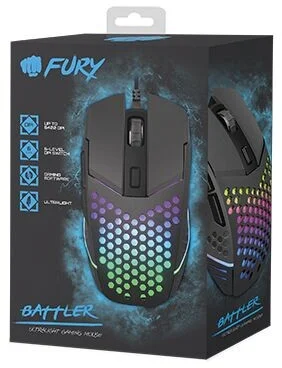 Fury Battler Optical Wired RGB Gaming Mouse, 6400 DPI