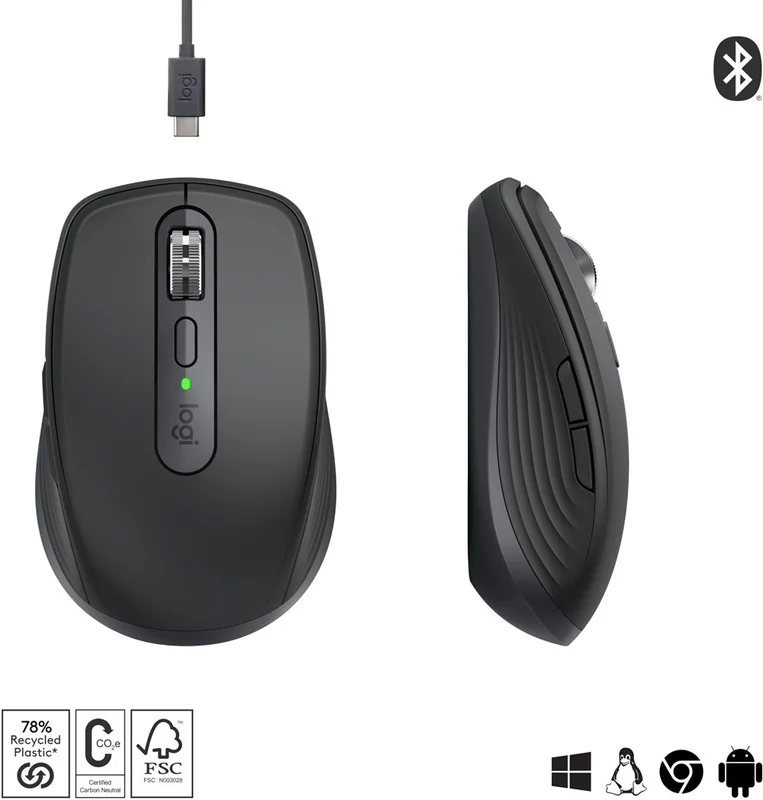 Logitech MX Anywhere 3S Wireless Bluetooth Mouse, 8K DPI, - Arvutitark