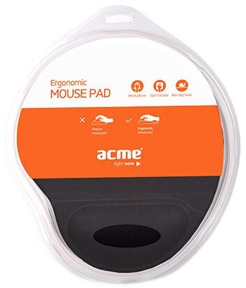 Acme Ergonomic mouse pad Black, 220 x 250 x 25 mm 