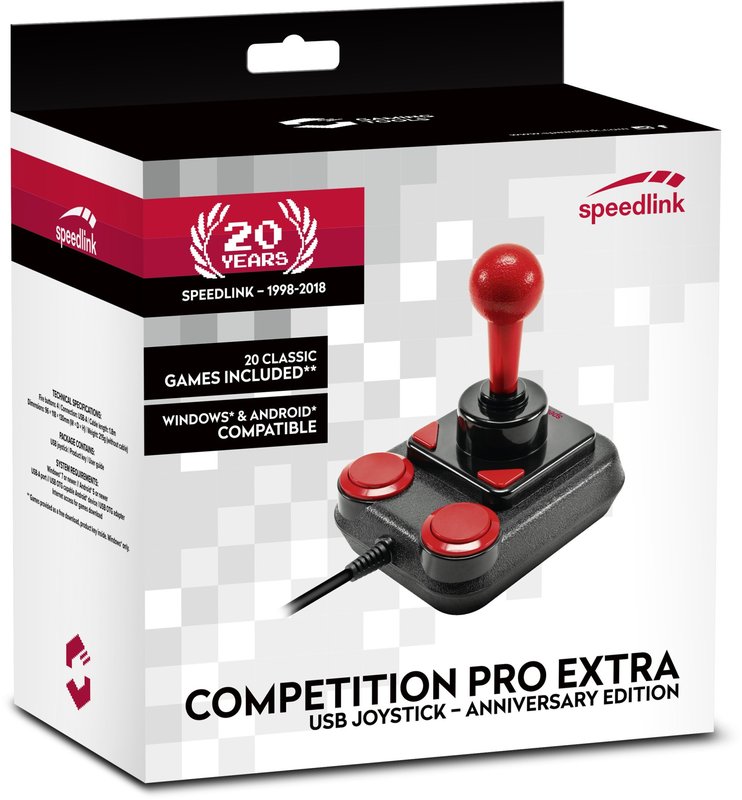  SPEEDLINK SL-650212-BKRD Competition PRO EXTRA USB Joystick -  Anniversary Edition, Retro-Arcade-Stick, schwarz-rot : Video Games