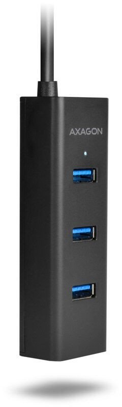 AXG HUE-S2BP: USB 3.0 4-port hub, 4xA USB-A cable, power supply unit, 120 cm  at reichelt elektronik