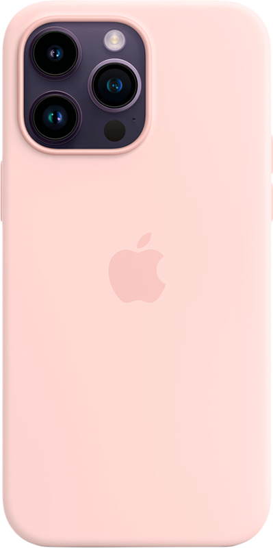 iphone 14 pro max silicone case with magsafe chalk pink