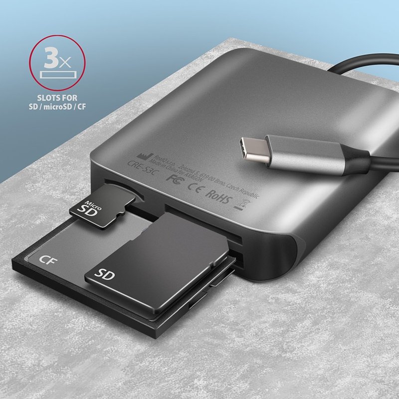 ST-TCU3CRM: Lettore di schede - schede, USB-C, grigio spazio da