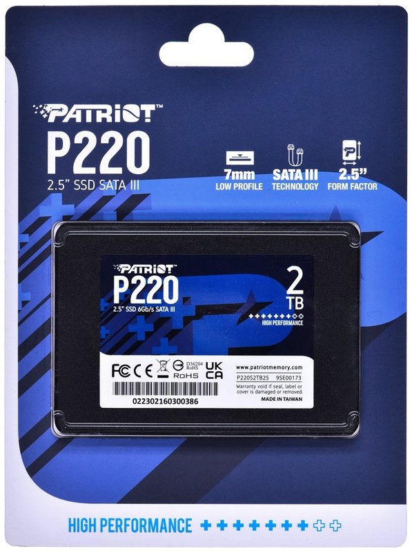 Patriot P220 Series - 2.5 SATA III Internal Solid State Drive