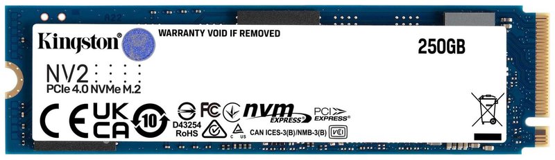 Kingston NV2 250G M.2 2280 NVMe PCIe Internal SSD Up to 3000 MB/s