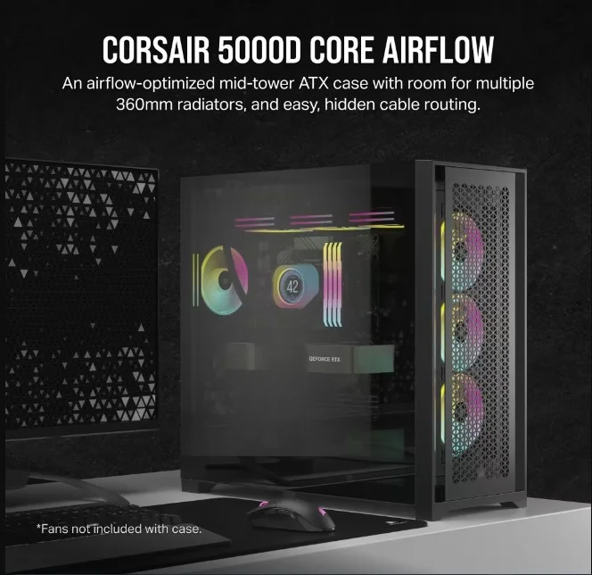 Corsair 3000D RGB AIRFLOW (Black) - Workstation Maroc 🔥🔥