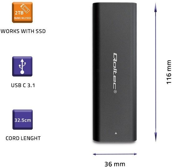 ESTONE Transparent M.2 NVME SSD Enclosure M.2 to USB 3.1 Type-C Gen 2