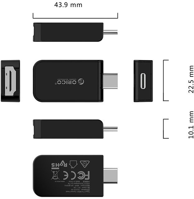 Adaptador USB C a HDMI 4K Orico CLH-X1-30